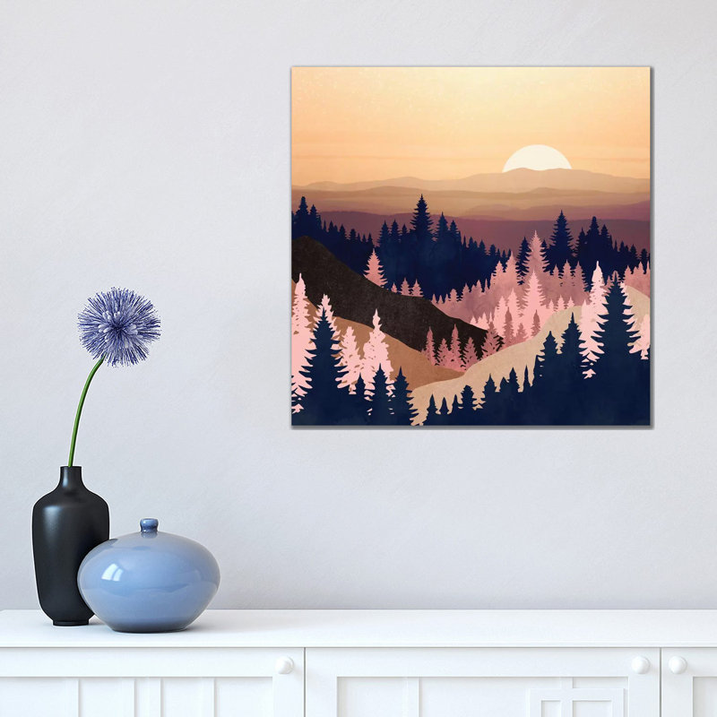 Summer Dusk - impression d'art graphique, Toile tendue, Aucun mat, H 18 po x l 18 po x 1,5 po