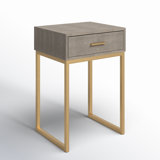 Table de bout traîneau en bois massif avec rangement Garton