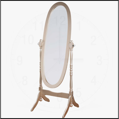 Miroir de plancher traditionnel en bois de style reine Anna, reproduction antique pour le décor de la chambre à coucher