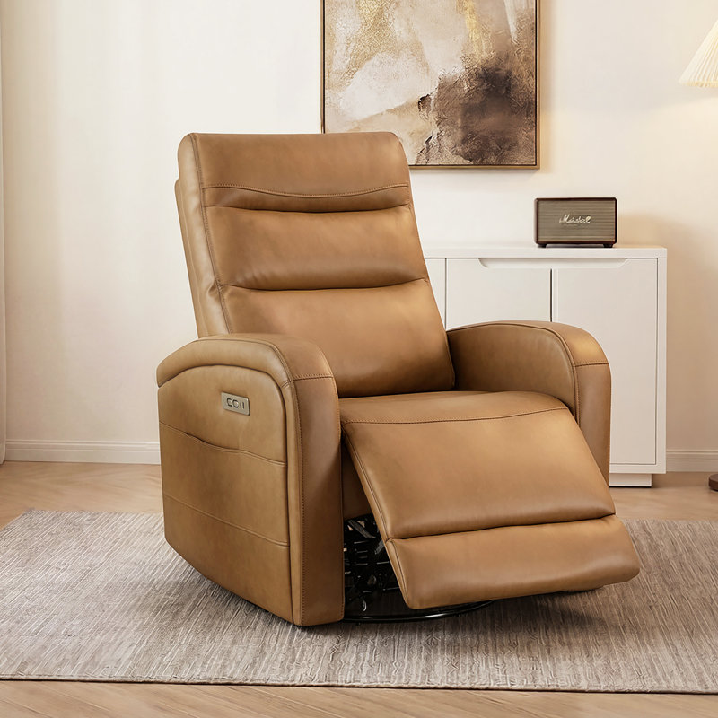 Fauteuil inclinable pivotant de 31,1 po avec rotation de 270 °, glissement en douceur et poche de rangement latérale