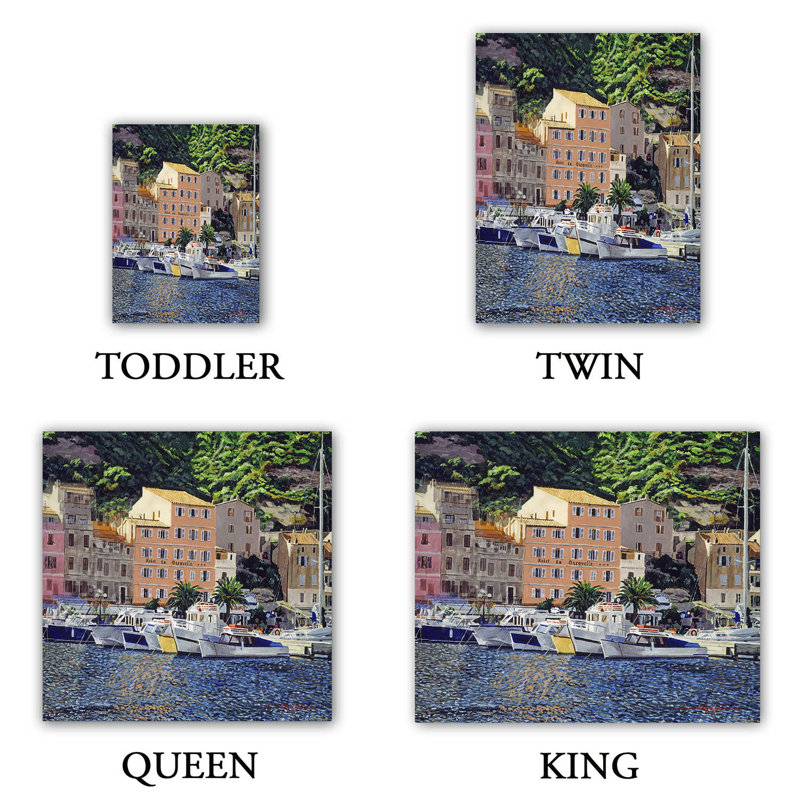 Housses de couette en microfibre David Lloyd Glover Riviera Morning, Housse de couette pour grand lit et 2 taies décor