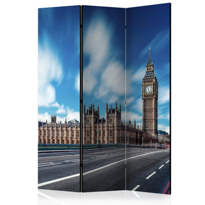 Hamood 135cm W x 172cm H 3 - Panel Solid Wood Folding Room Divider