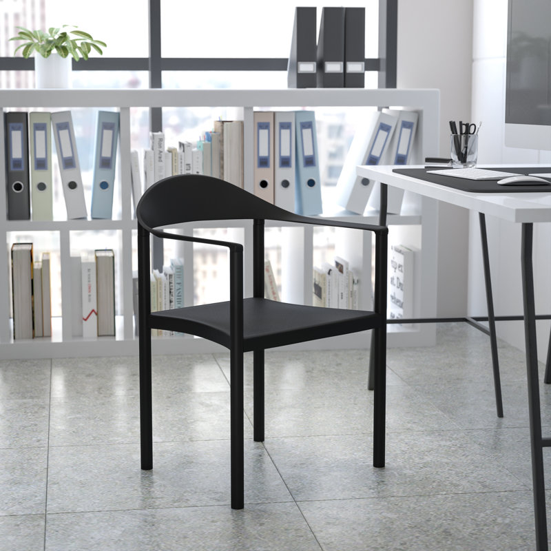 Bryar 1000 lb. Capacity Plastic Cafe Stack Chair, Black