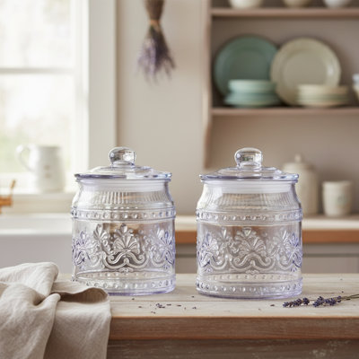 10 Strawberry Street Wentworth Glass Canister, Lavender