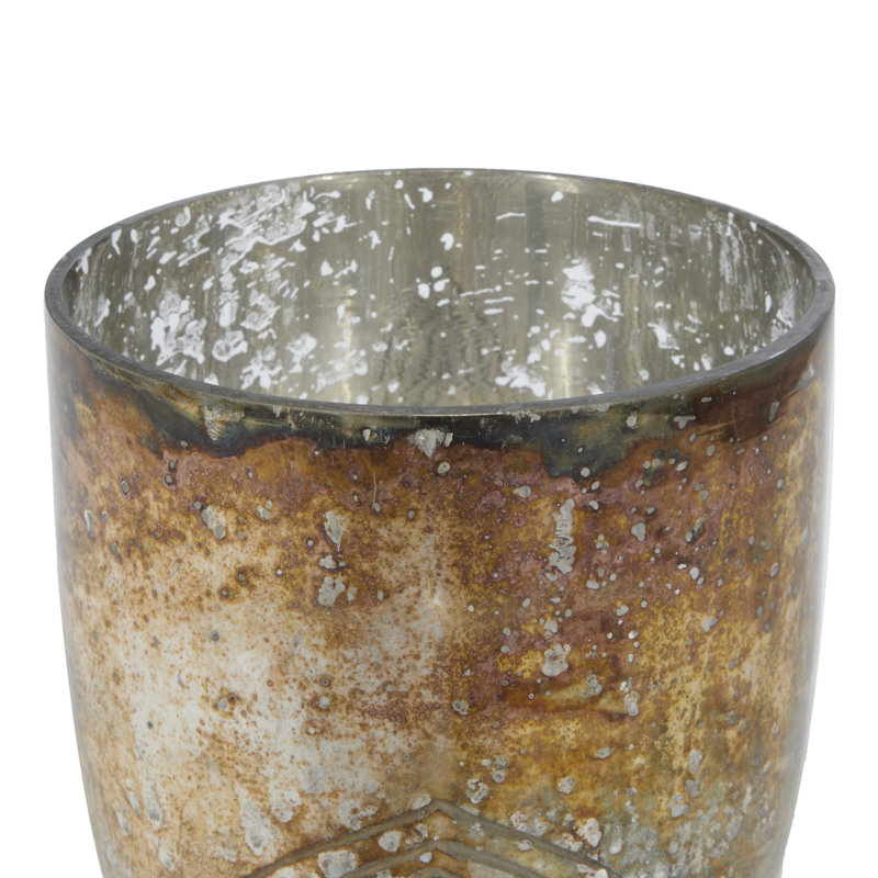 Hurricane de table en verre rustique, H 9 po x l 6 po x P 6 po