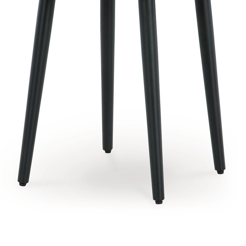 Izon Outdoor Round End Table, Modern Design, 22 Inch Black Brown Metal