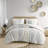 Cotton Printed Comforter Set With Chenille White/Navy King/Cal King-119417194-119417196