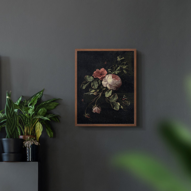 "Imprimé floral rétro CCL XXXVII" sur, Noyer, H 10 po x l 8 po