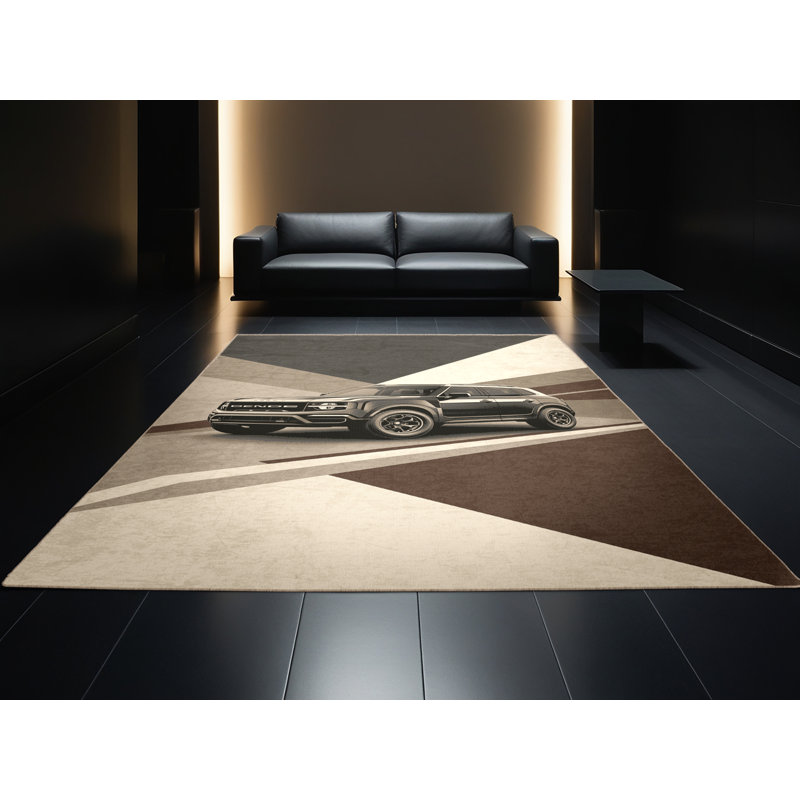 Tapis rustique moderne pour véhicule tout-terrain lavable à la machine, 7 x 10