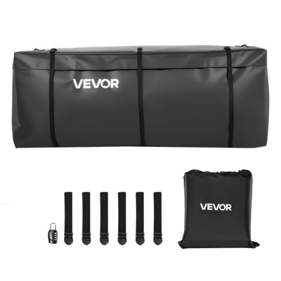 Hitch Cargo Carrier Bag, Waterproof 840D PVC, 60.24 X 24.02 X 35.94 In (30 Cubic Feet), Heavy Duty Cargo Bag For Truck Bed Storage With Reinforced Straps, Suitable For Car SUV Vans Hitch Basket