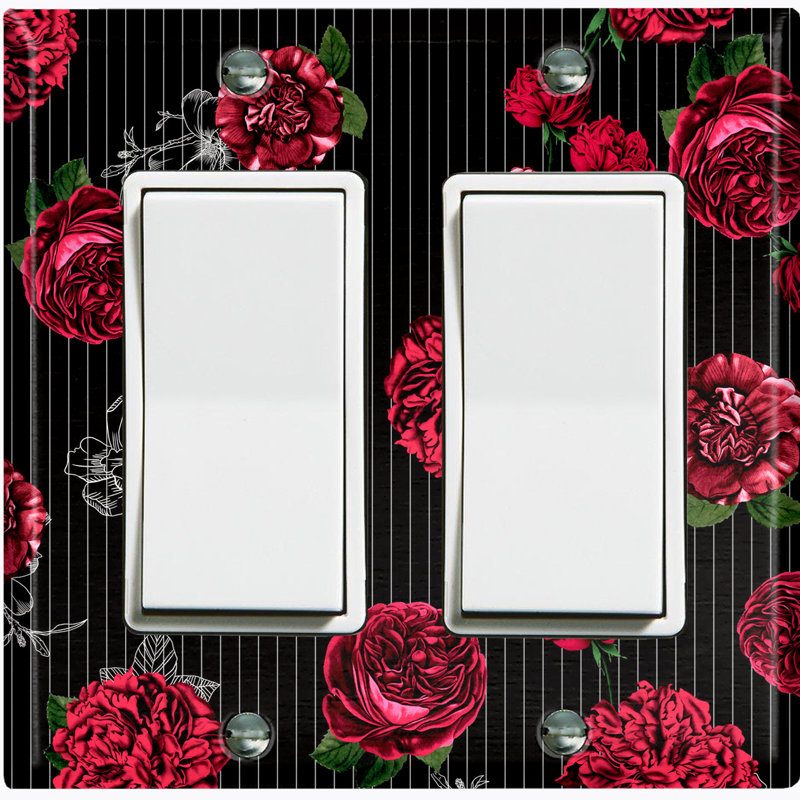 Patterned 2 - Gang Toggle Light Switch Standard Wall Plate
