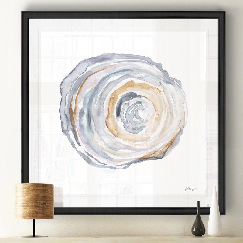 Watercolor Tree Ring IV - reproduction d'art sur toile, Cadre noir, H 30,5 po x l 30,5 po x P 1,5 po