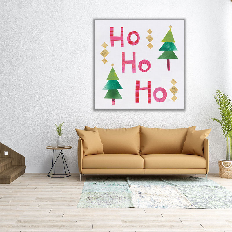 Christmas Collage I - reproduction d'art sur toile, H 16 po x l 16 po