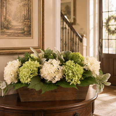 Faux Silk Hydrangea Arrangement in Planter