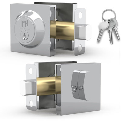 Mega Handles Robell Single Cylinder Deadbolt Entry Lock with Reversible Handing, Adjustable Latch, and Refined Finish for Interior & Exterior Doors