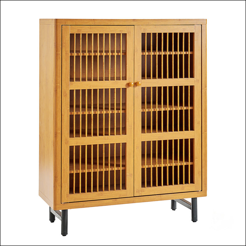 Shoe Cabinet With Shutter Doors, 6-Tier Entryway Organizer With Adjustable Shelves, Wooden Modern Rack For Hallway And Closet