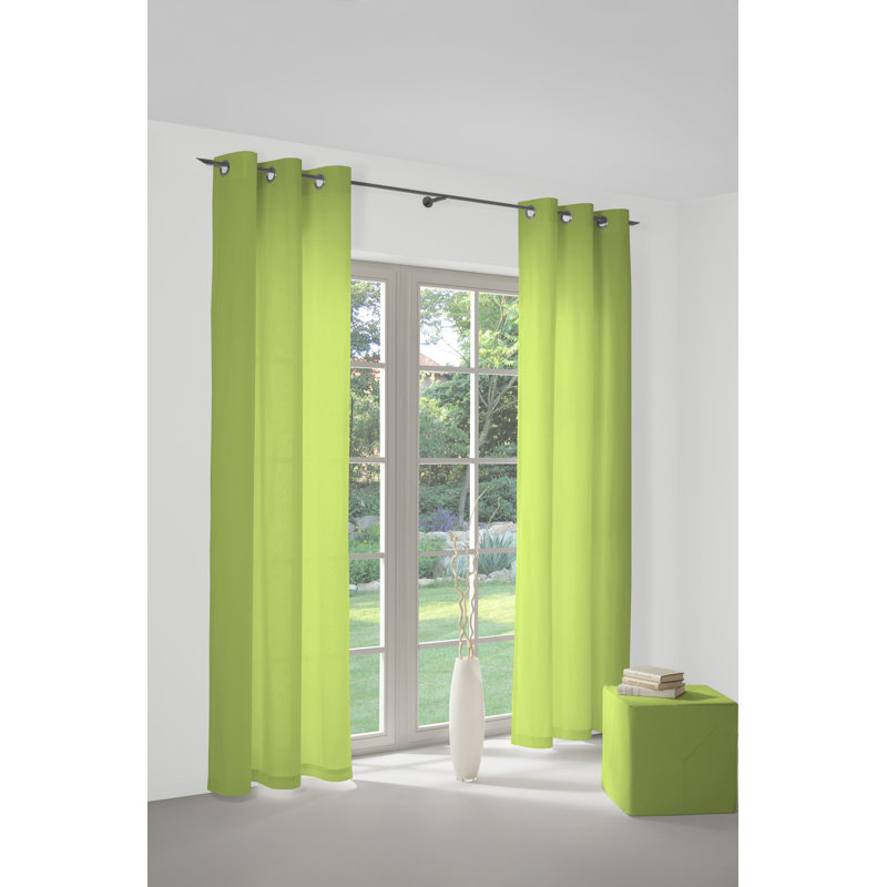Polyester Blackout Grommet / Eyelet Curtain Panel, 142cm Width x 395cm Drop, Lime