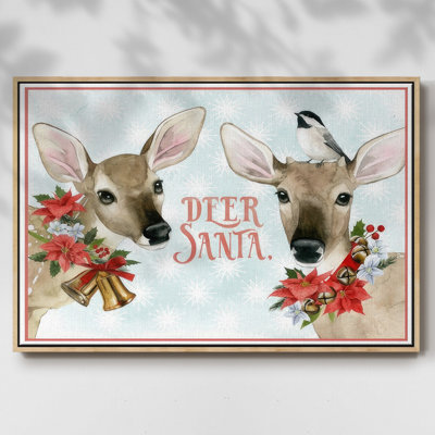 Deer Christmas Collection A, reproduction d'art sur toile