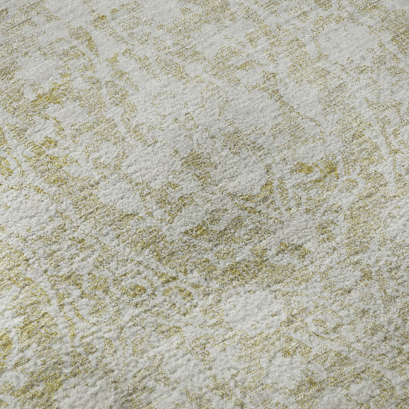 Premium Machine Washable Alvey AMF1231 Damask Rug, Rectangle 1'8" x 2'6"