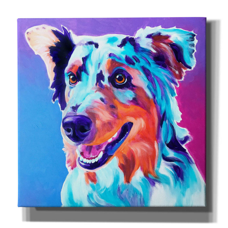 «Aussie - Pepper» par Dawg Painter, H 12 po x l 12 po x P 0,75 po