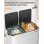 Poubelle double 2 x 8 gallons, poubelle de recyclage en acier inoxydable 2 x 30 L, poubelle à pédale avec couvercle à fermeture en douceur, poubelle à deux compartiments mains libres avec seaux intérieurs amovibles pour la cuisine
