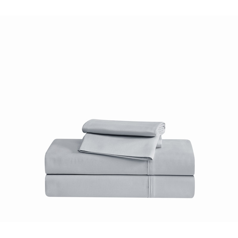 Gray Full Cotton Sateen Sheet Set with Pillowcases