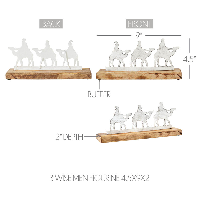 Figurine plus haut 3 hommes sages 4,5 x 9 x 2
