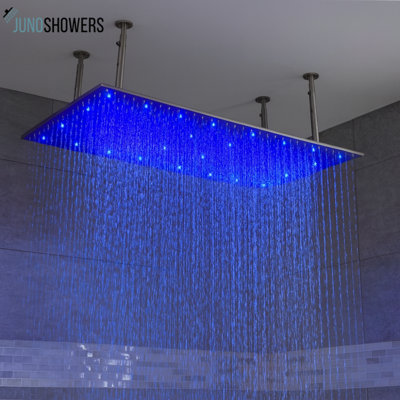 Juno 20" x 40" Oil Rubbed Bronze Rectangular Ceiling Mount LED Rain Shower Head