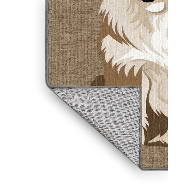 Washable Saint Bernard Dogs Area Rug, Round 5'