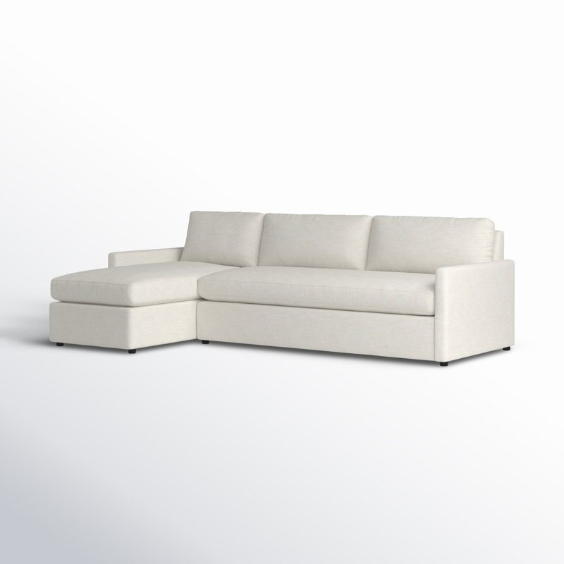 Canapé modulaire 2 pièces Damari, Chenille Nompton Snow Crypton®, Accoudoir à gauche (vu de face)