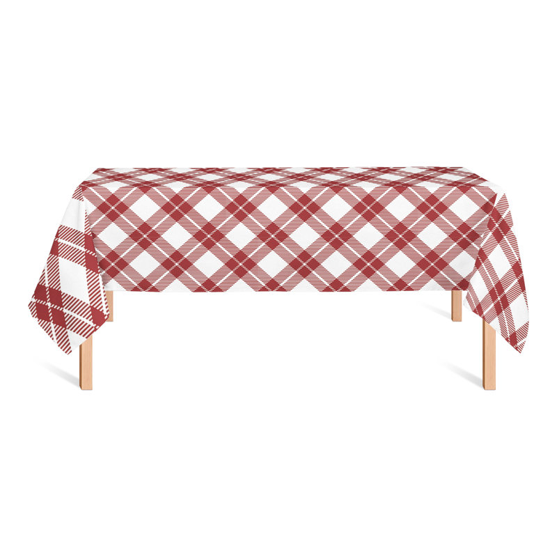 Nappe rectangulaire en polyester Vichy, Rouge