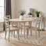 Berenike Round Solid Wood Dining Table With 4 Drea Chairs - Farmhouse Style