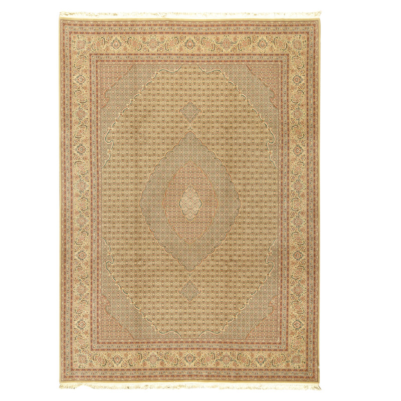 Tapis doré de haute qualité noué à la main