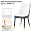 Ensemble de 4 chaises de salle à manger Modern - dossier en cuir de polyuréthane gris blanc avec pieds en métal Chaises confortables pour la cuisine, la chambre à coucher et le bureau-1066376991-1066376988
