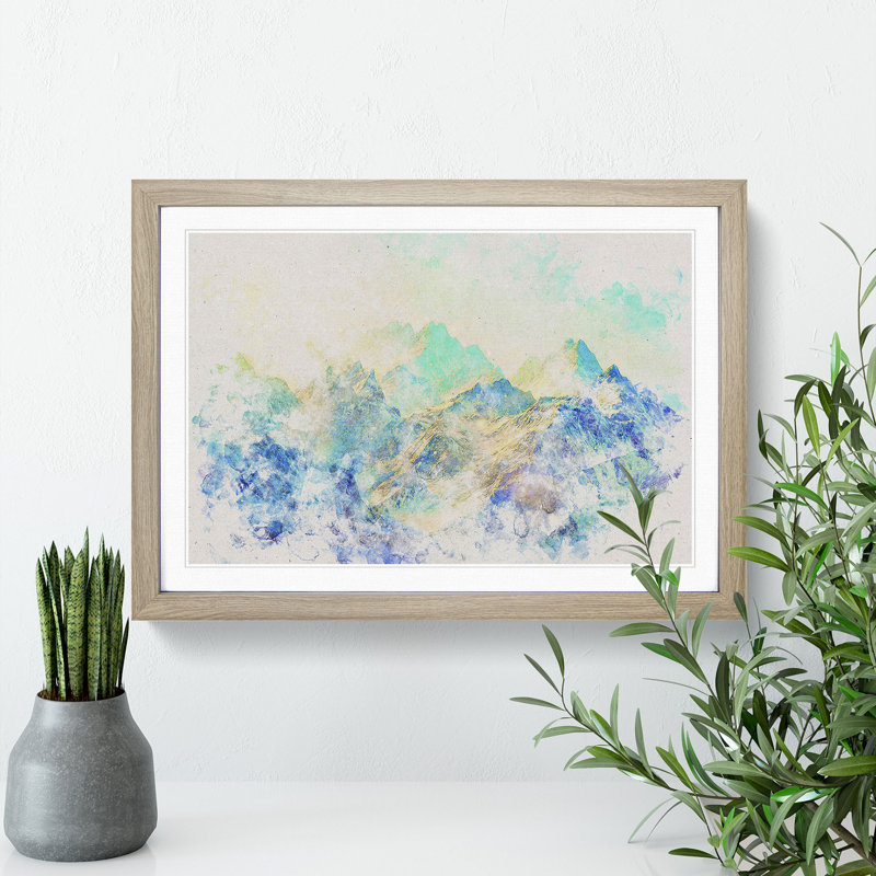 Mountain View Vol.1 - Picture Frame Painting, 27cm H x 36cm W x 2cm D, Oak Framed