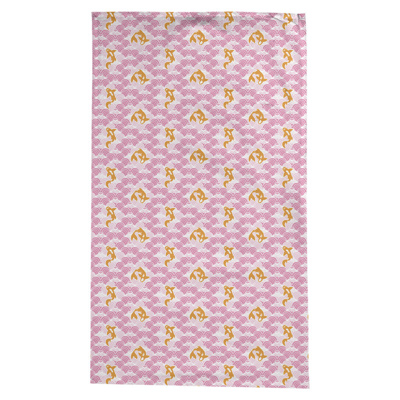 Nappe à motif à poissons vagues koi Leffel, Rose