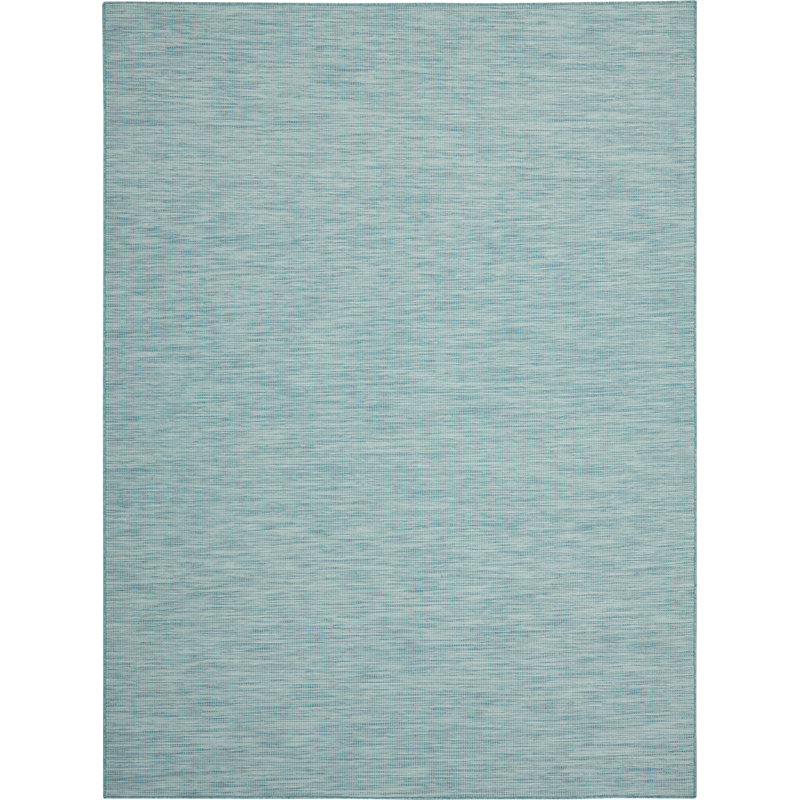 Tapis terre cuite intérieur / extérieur Lillehammer, Rectangle 9 pi x 12 pi, Bleu turquoise
