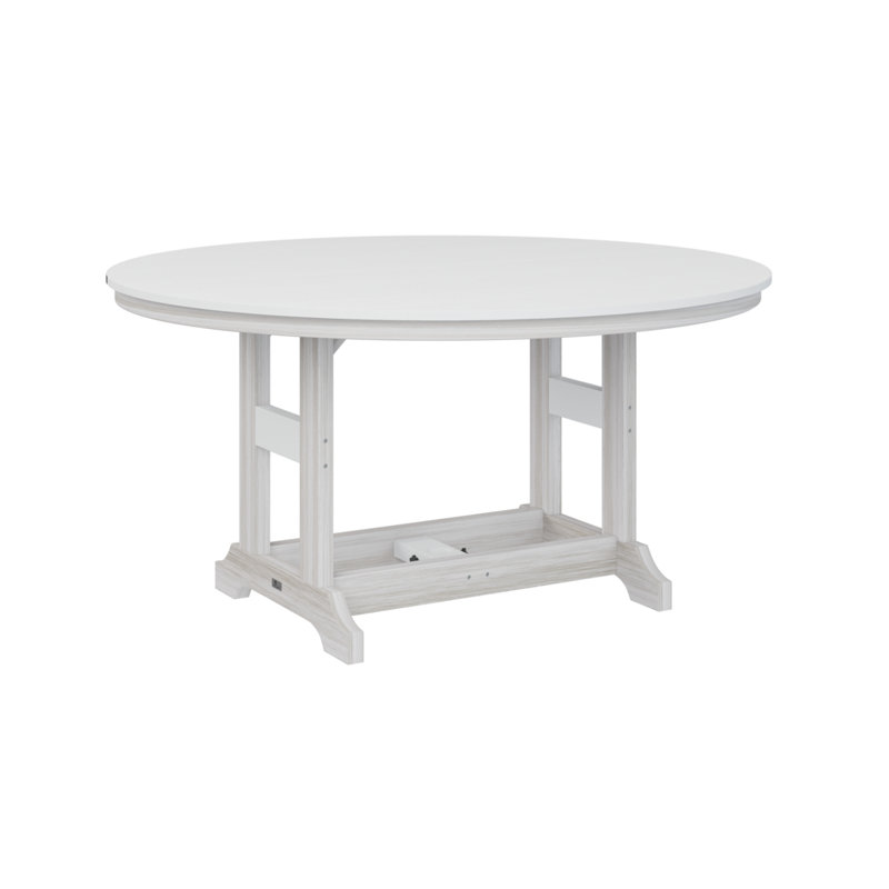 Table de bar ronde Berlin Classic, Blanc, Coquille de mer