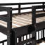 Lit superposé simple avec glissière et échelle, espresso (aucun sommier requis, fabrication robuste)-45355005
