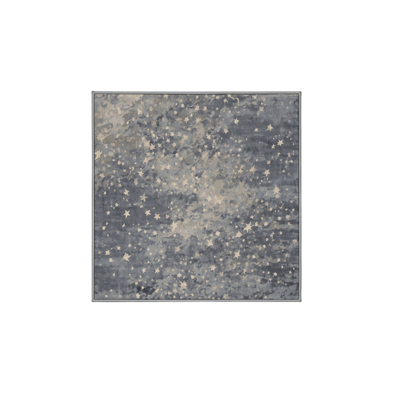 Tapis gris lavable à la machine, Carré 8 pi