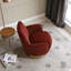 Fauteuil demi-tonneau pivotant en velours, fauteuil d'appoint pivotant-1320979925