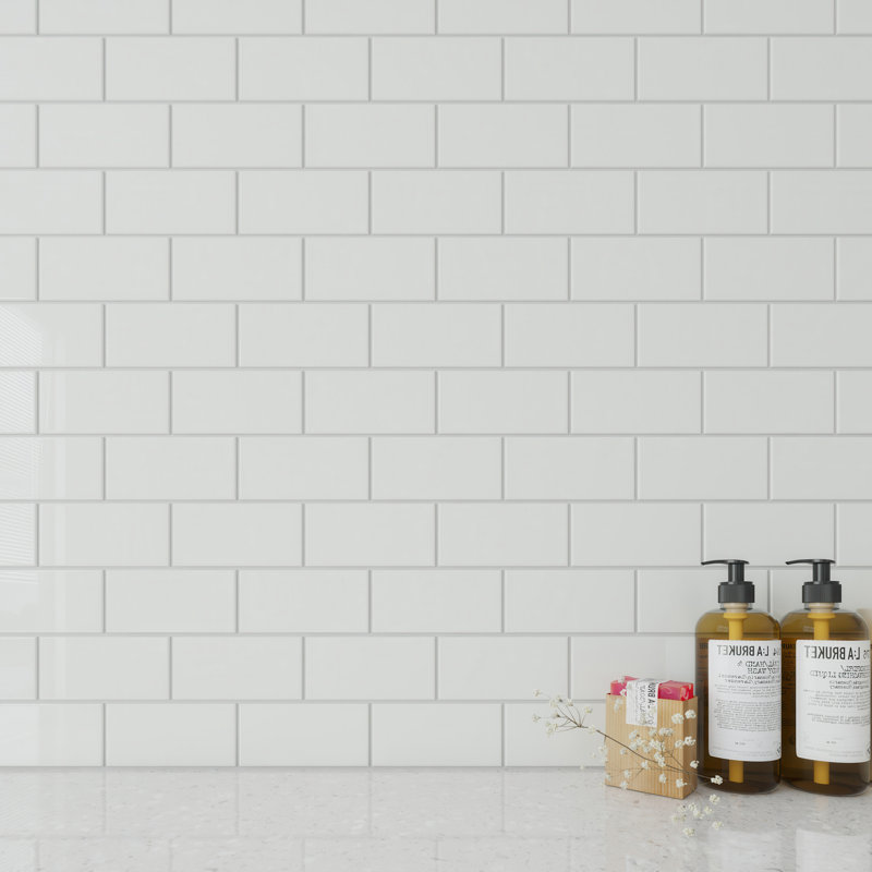 Subway Glass Tile 3" x 6", Agreeable Gray