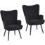 Fauteuil à oreilles rembourré en fausse fourrure avec pieds en métal Modern-1544354312