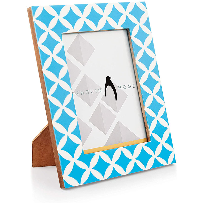 Bevelled Picture Frame, 26.5cm H x 21.8cm W x 26.8cm  D, Blue