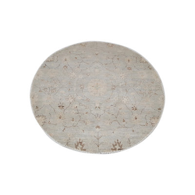 Daugherty Hand Knotted 4x4 Lt.Blue Round