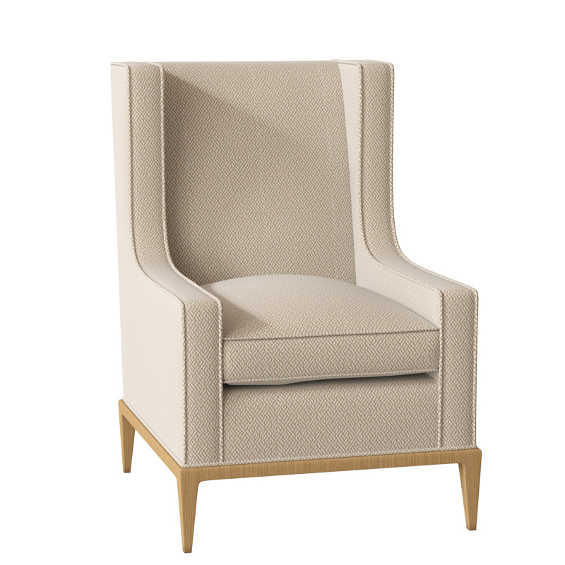 Fauteuil à oreilles 28 po Claxton, Ivoire filigrane, ambre