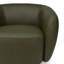 Fauteuil d'appoint pivotant moderne en cuir véritable italien avec base en bois, entièrement assemblé-128500603
