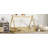 Twin Tent-Shaped Floor Bed, With Guardrails,Slats And Door,Natural-531117954
