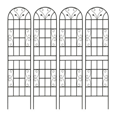 Paquet de 4 treillis de jardin en métal antirouille pour plantes grimpantes
