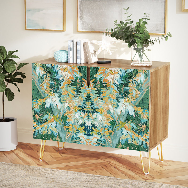 35'' Sideboard, Abstract Lines Black